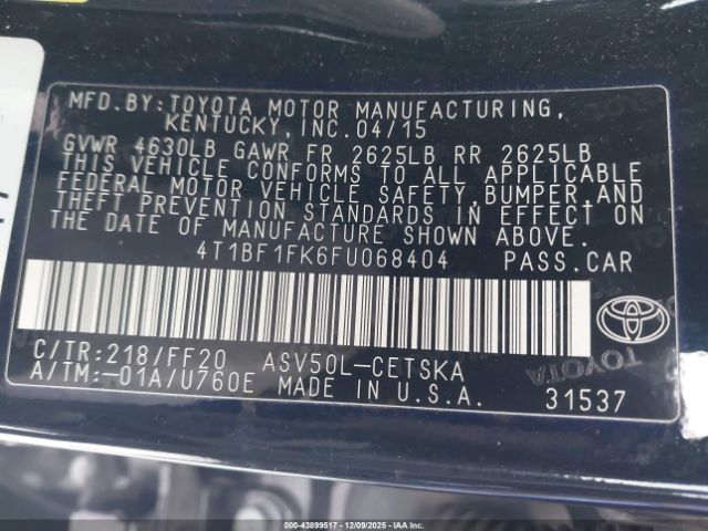 Toyota Camry Se Image 6